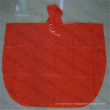 Practical Red Color PVC Rain Poncho for Adult or Children
